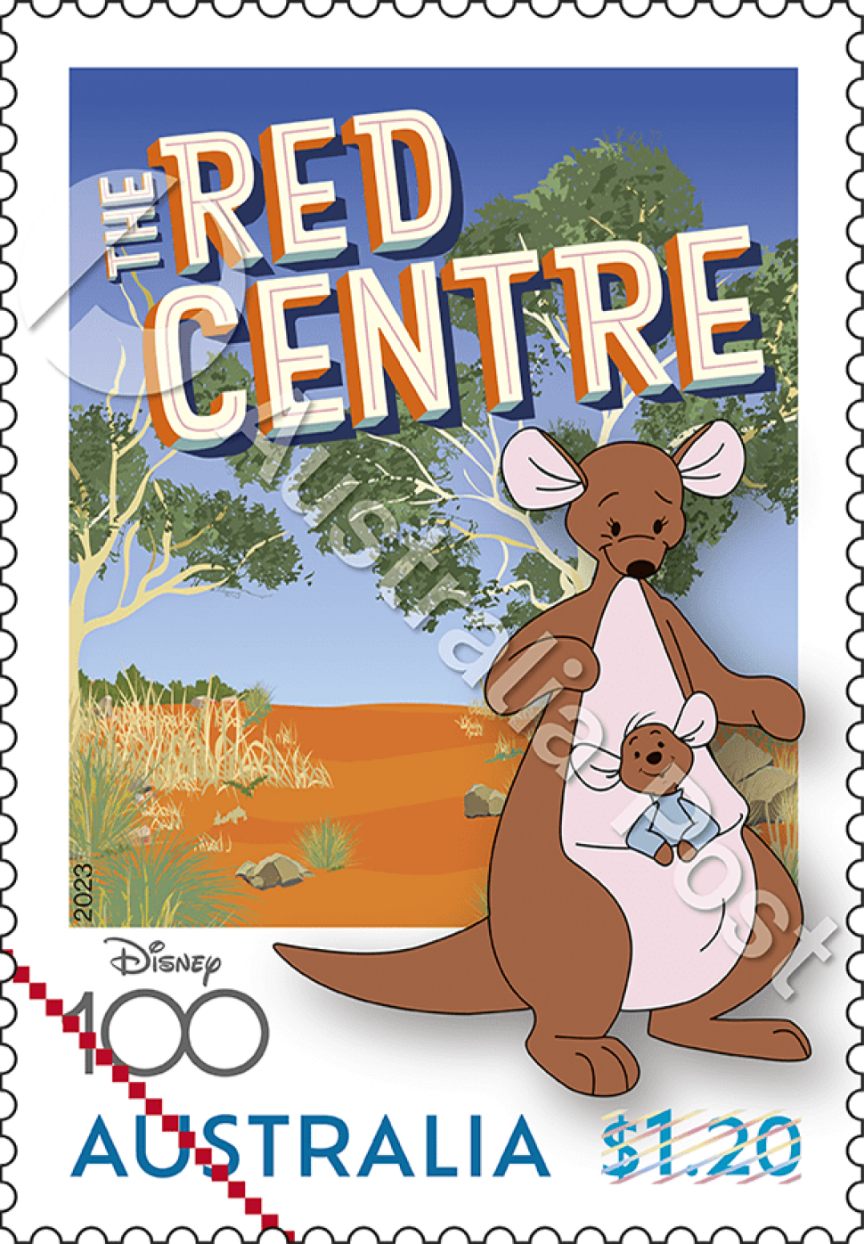 $1.20 Kanga and Roo in the Red Centre, NT stamp