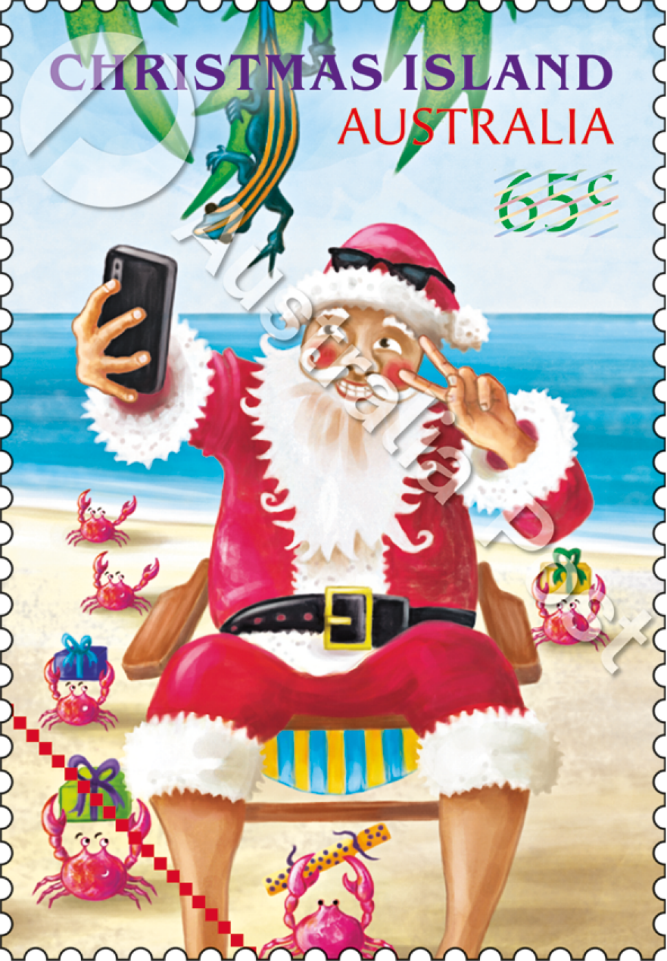 65c Santa takes a selfie stamp