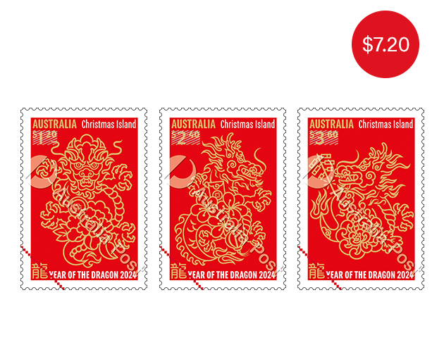 Set of gummed stamps - RRP: $3.60