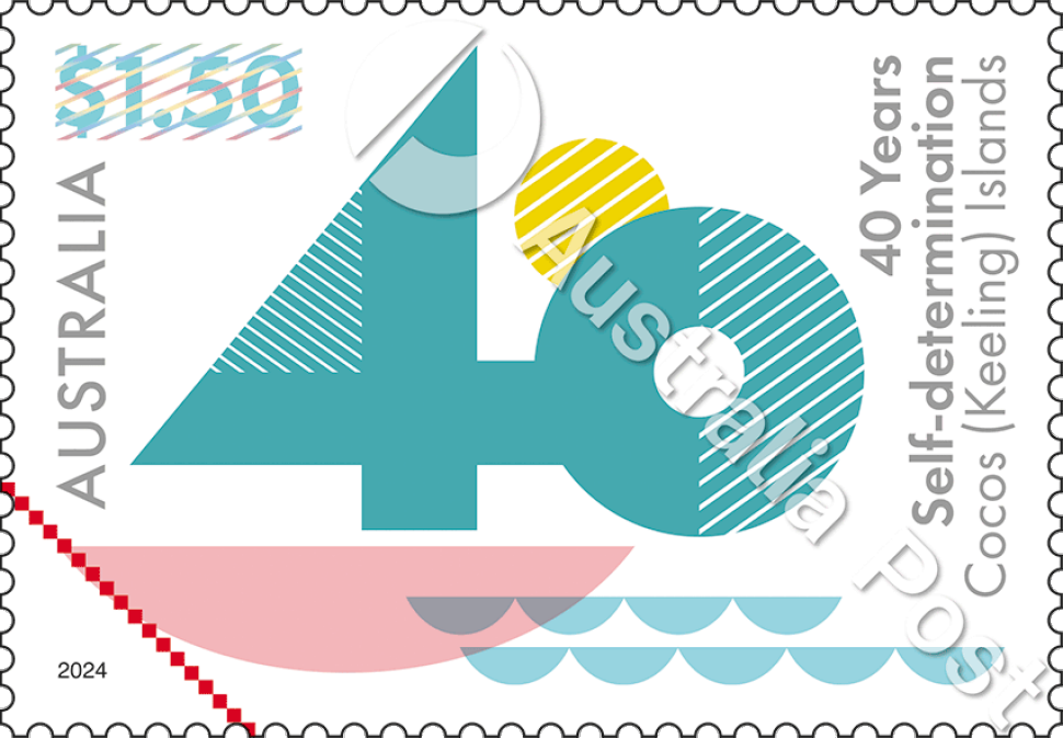 $1.50 Cocos (Keeling) Islands 40th Anniversary of Self-Determination Stamp