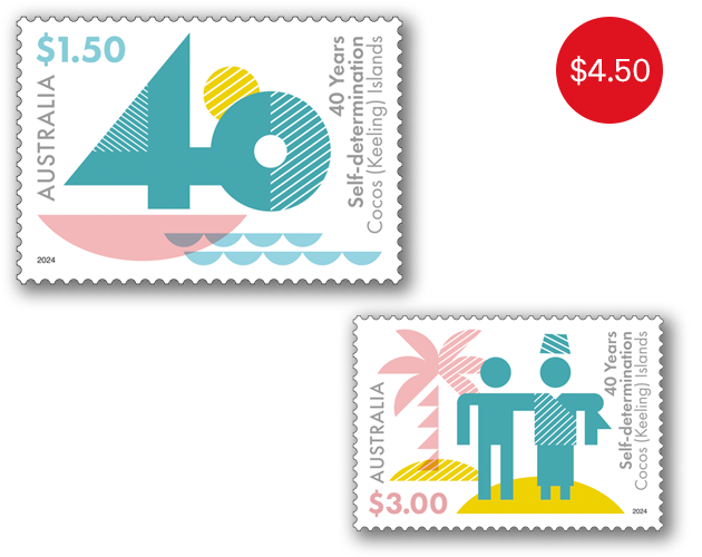 Set of gummed stamps - RRP: $4.50