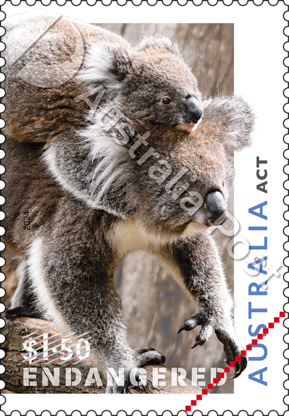 $1.50 Koala and Joey, Australian Capital Territory stamp