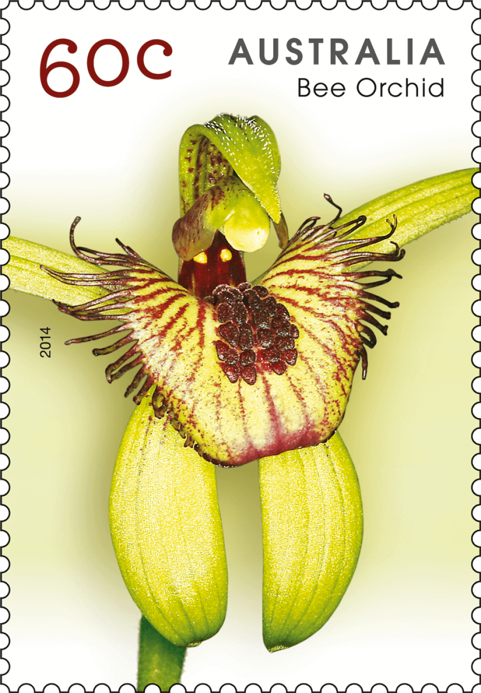 60 cent Bee Orchid stamp