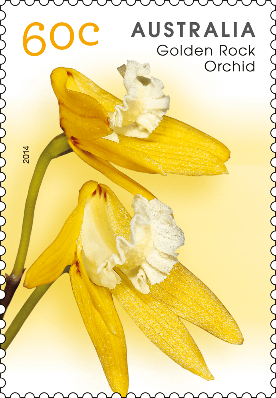 60 cent Golden Rock Orchid stamp