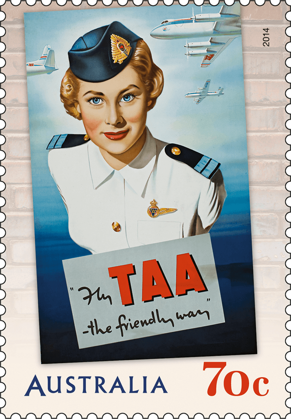 70c Fly TAA the Friendly Way stamp