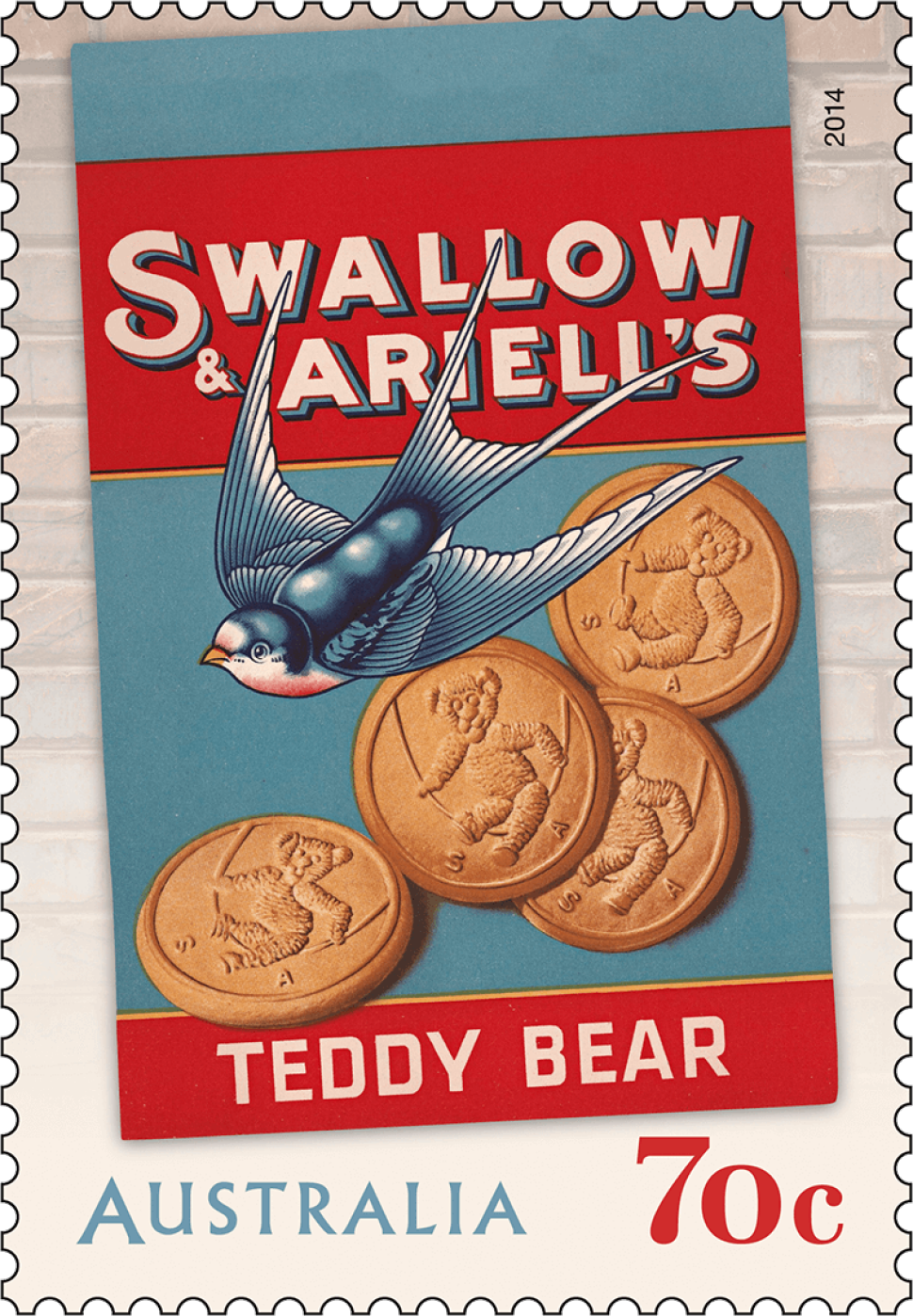 70c Swallow & Ariell’s Teddy Bear stamp