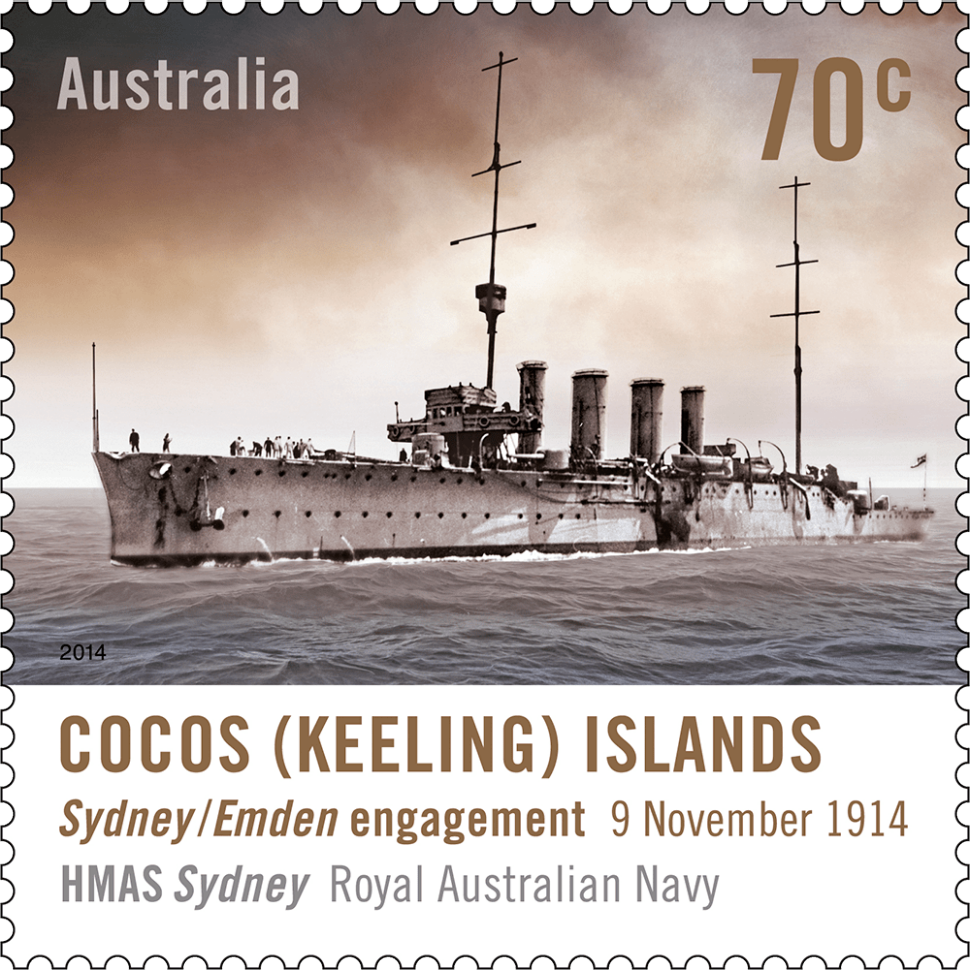 70c HMAS Sydney Royal Australian Navy stamp