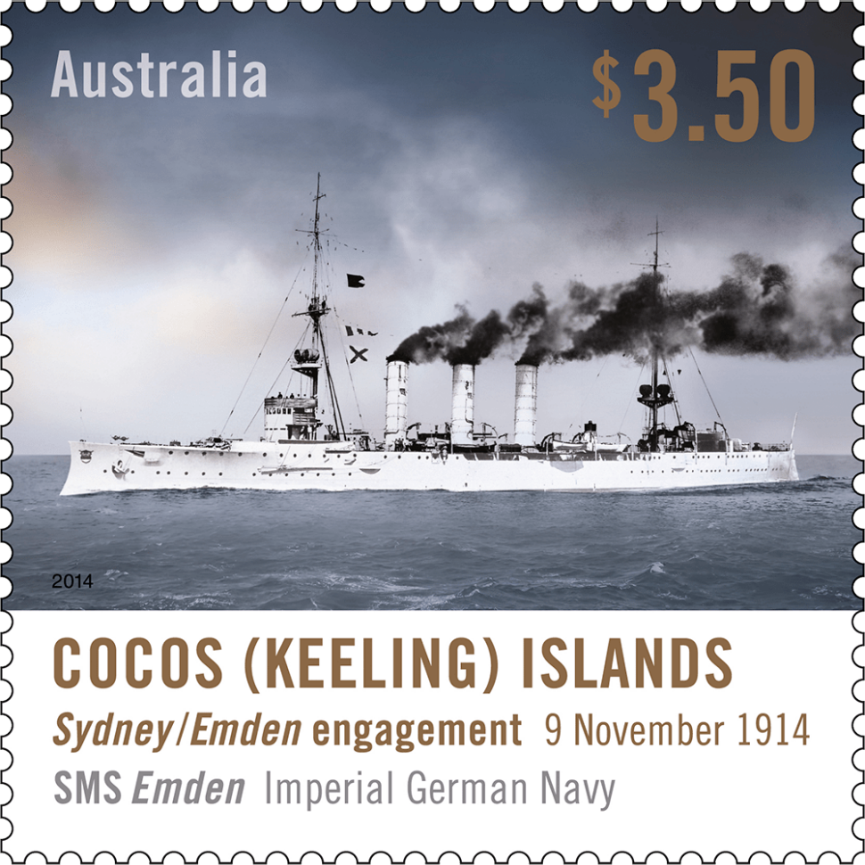 $3.50 SNS Emden Imperial German Navy stamp
