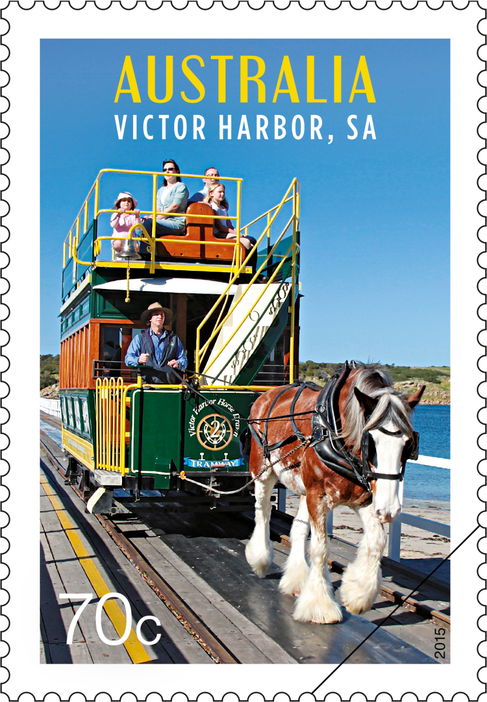 70c Horse-drawn tram Victor Harbor, SA
